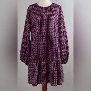 LDT Pink and Black Polka Dot Keyhole Dress